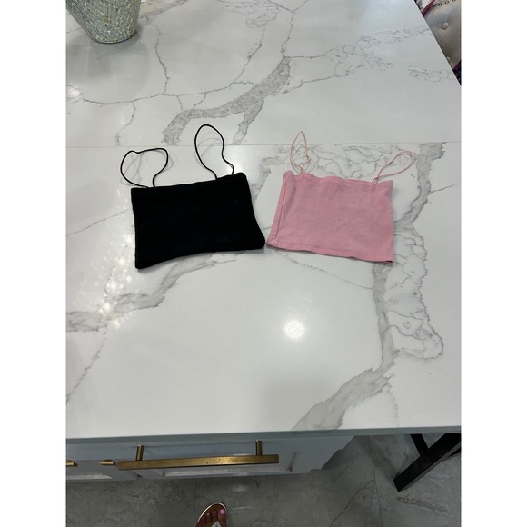 Zara Tops - Zara Ribbed Crop Tank Top Bundle Black Pink Small Sleeveless Cami Casual
